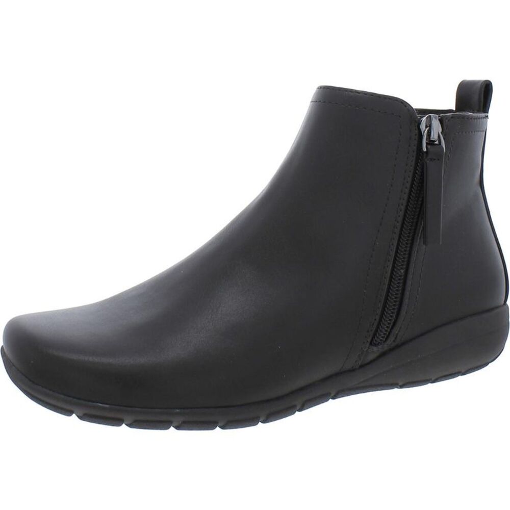 Easy Spirit Womens Aleena 3 Brown Faux Leather Ankle Zipper Booties Shoes